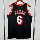 2013-2014 HEAT JAMES #6 Black Retro Top Quality Hot Pressing NBA Jersey