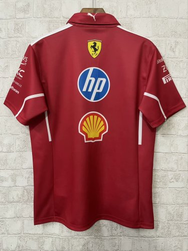 2025 F1 Ferrari New Pattern Short Sleeve Racing Suit (有领)