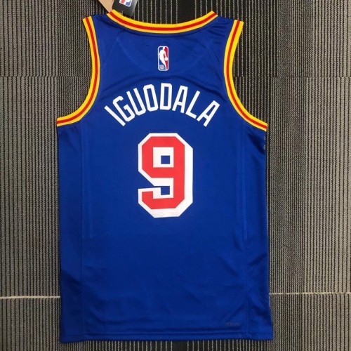 WARRIORS IGUODALA #9 Blue 75th Anniversary Retro NBA Jersey