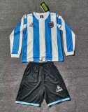 1986 Argentina Home Long sleeves Retro Kids Soccer Jersey