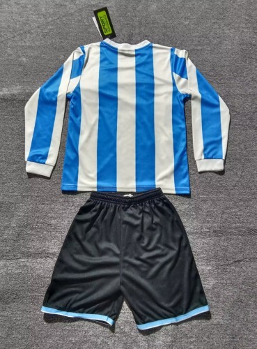 1986 Argentina Home Long sleeves Retro Kids Soccer Jersey