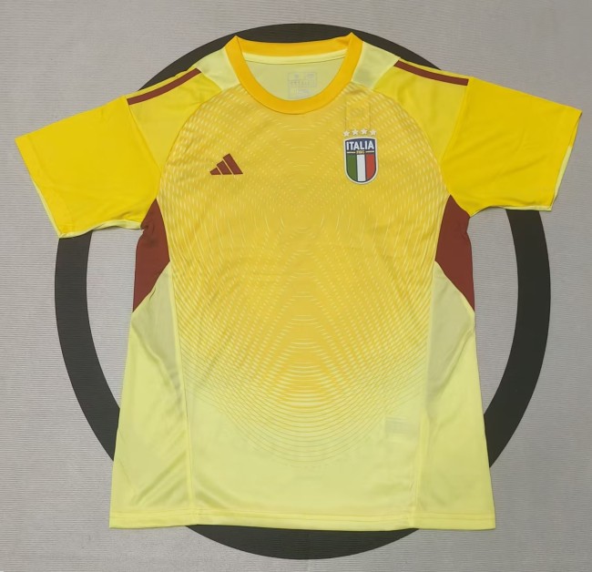 25-26 Italy Yellow GoalKeeper Fans Soccer Jersey