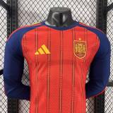 2026 World Cup Spain Home Long Sleeve Player Version Soccer Jersey*长袖球员