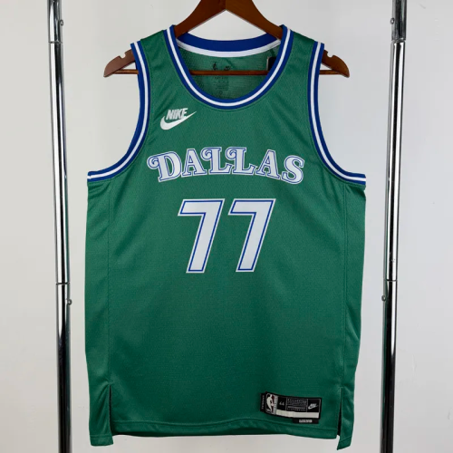 25-26 Dallas Mavericks DONCIC #77 Green Retro Top Quality Hot Pressing NBA Jersey