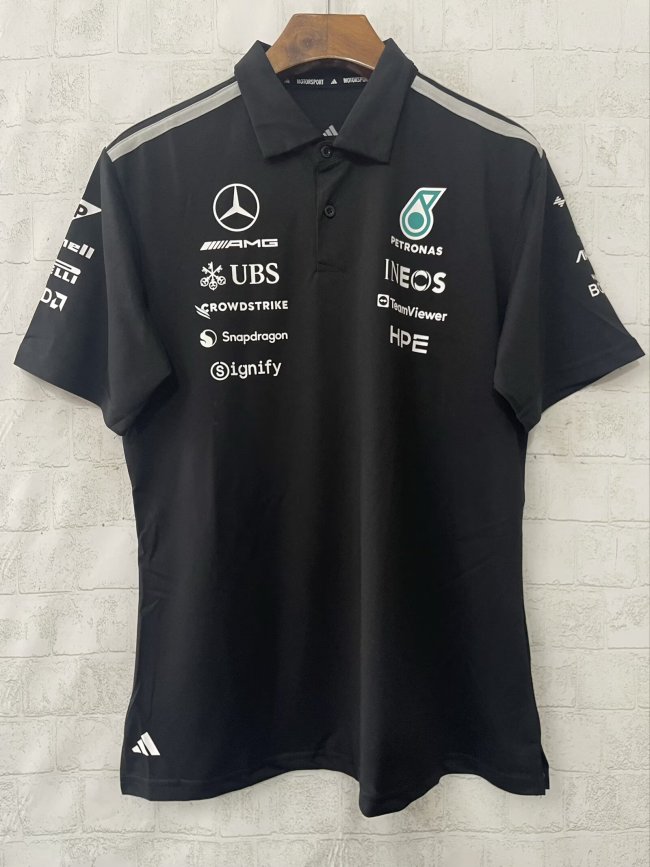 2026 F1 Benz New Pattern Short Sleeve Racing Suit