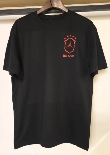 26-27 Brazil Black High Quality Casual T-Shirt 黑圆领