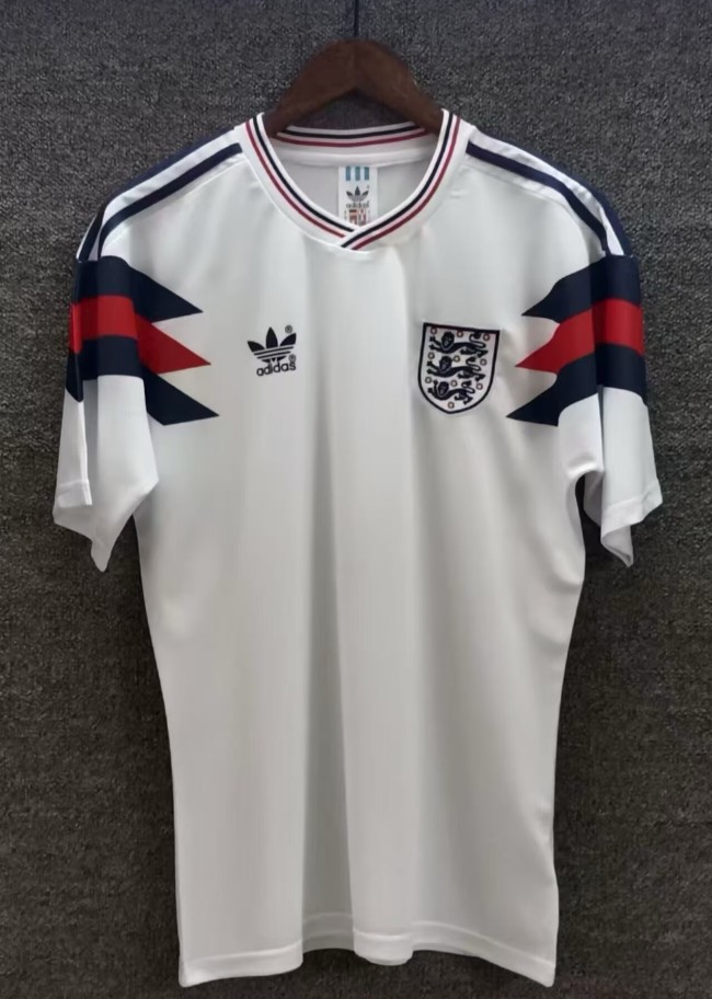 1990 England Home Retro Soccer Jersey
