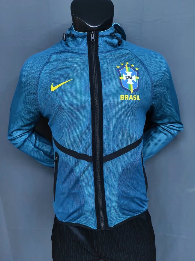 2026 Brazil Blue Pre-Competition Training Windbreaker