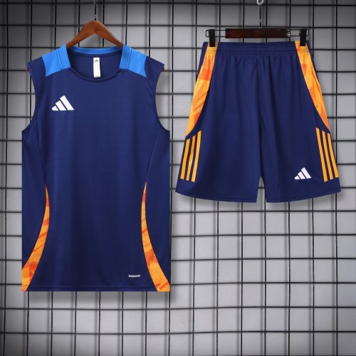 2024 AD Blue Tank Top And Shorts Suit