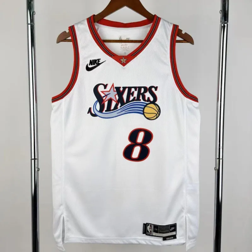 25-26 76ERS GEORGE #8 White Top Quality Hot Pressing NBA Jersey (V领)