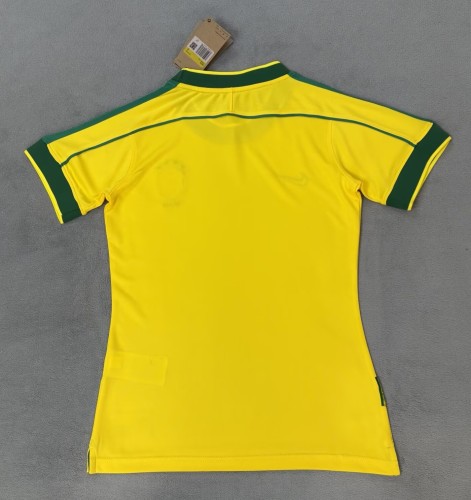 1998 Brazil Home Women Retro Soccer Jersey (女)