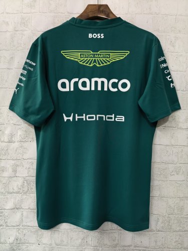 2026 F1 Aston New Pattern Short Sleeve Racing Suit（圆领）