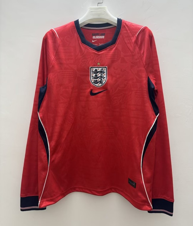 2026 England Away Long Sleeve Fans Soccer Jersey (长袖)