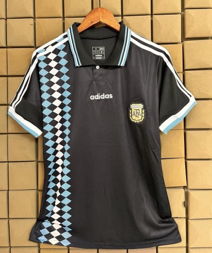 1994 Argentina Black Retro Soccer Jersey