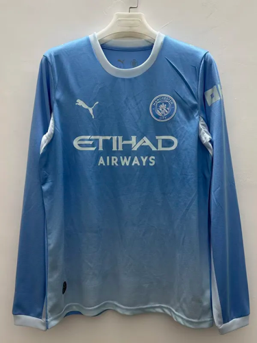 26-27 Man City Home Long Sleeve Fans Soccer Jersey (长袖)