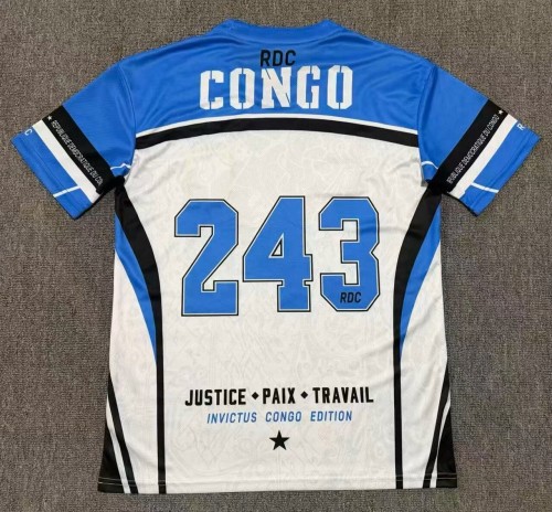 26-27 Congo White Blue Special Edition Fans Soccer Jersey