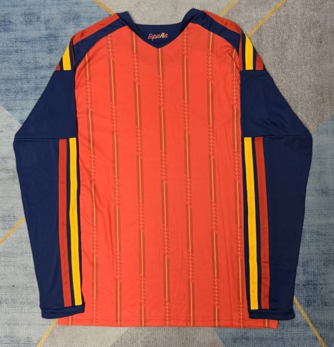 2026 World Cup Spain Home Long Sleeve Fans Soccer Jersey (With 2 Star)*两颗星