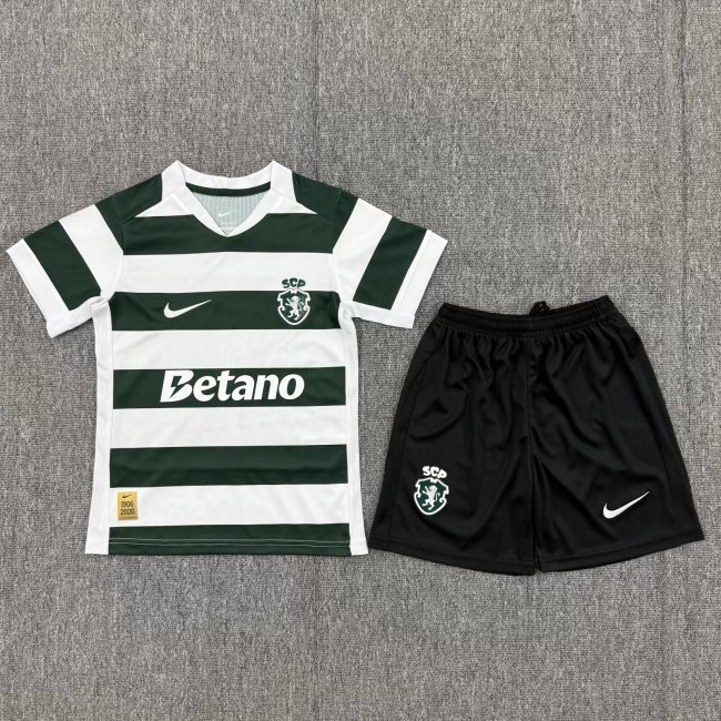26-27 Sporting Lisbon Home Kids Soccer Jersey