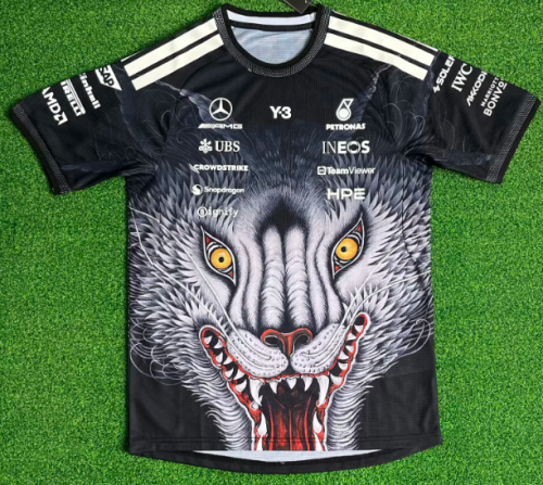 2026 Benz New Pattern Heat Transfer Printing Short Sleeve Racing Suit