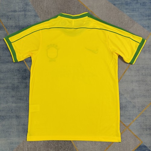 1998 Brazil Home Retro Soccer Jersey签名版