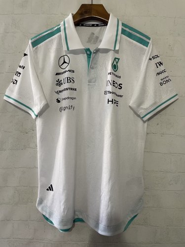 2026 F1 Benz New Pattern Short Sleeve Racing Suit