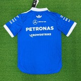 2026 Benz New Pattern Heat Transfer Printing Short Sleeve Racing Suit*有领