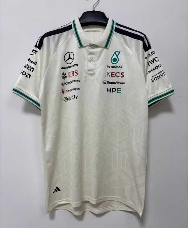 2026 F1 Benz New Pattern Short Sleeve Racing Suit
