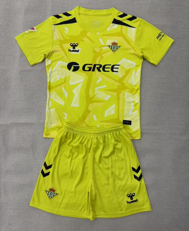 26-27 Real Betis Yellow Goalkeeper Kids Soccer Jersey