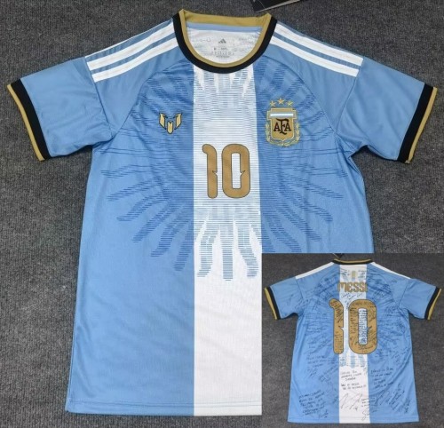 26-27 Argentina Messi Farewell Match Signature Version Fans Soccer Jersey