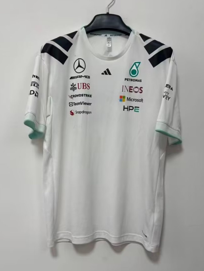 2026 F1 Benz New Pattern Short Sleeve Racing Suit