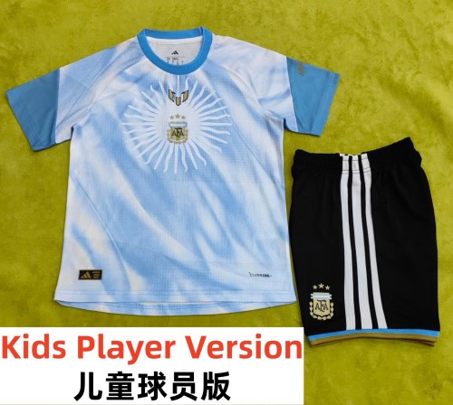 26-27 Argentina White Blue Special Edition Kids Player Version Soccer Jersey (球员童装)