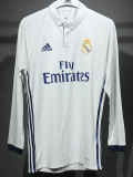 2016-2017 RMA Home Long Sleeve Player Version Retro Soccer Jersey 长袖球员
