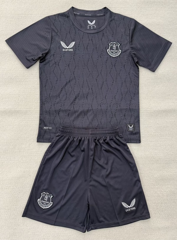 25-26 EVE Black Goalkeeper Kids Soccer Jersey 1:1 Thai Quality