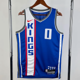 23-24 Kings MONK #0 Blue City Edition Top Quality Hot Pressing NBA