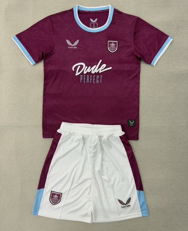 25-26 Burnley Home Kids Soccer Jersey
