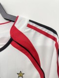 2006-2007 ACM Away White long sleeves Retro Soccer Jersey(带决赛字)