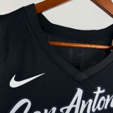 25-26 SA Spurs SOCHAN #10 Black City Edition Top Quality Hot Pressing NBA Jersey (V领）