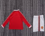 Copy 1998-1999 Man Utd Home Long sleeves Retro Kids Soccer Jersey