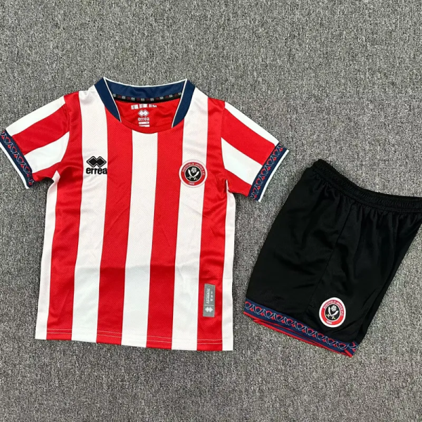 25-26 Sheffield United Home Kids Soccer Jersey 1:1 Thai Quality