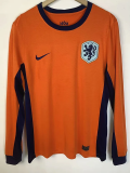 2024  NetherIands European Cup Home Long sleeves Fans Version Soccer Jersey