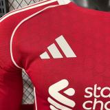 25-26 LIV Home Long Sleeve Player Version Soccer Jersey