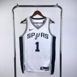 22-23 SA Spurs WE MBANYAMA #1 white Top Quality Hot Pressing NBA Jersey