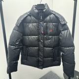 2025 Black down jacket with a hood