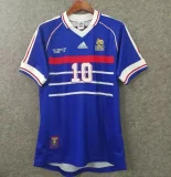 1998 ZIDANE #10 France Home Blue Retro Soccer Jersey