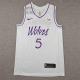 2018-19 Timberwolves EDWARDS #5  White Retro Top Quality Hot Pressing NBA Jersey