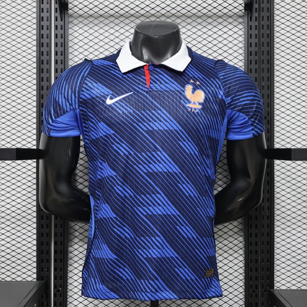 26-27 France Home Player Version Soccer Jersey*星星F刺绣