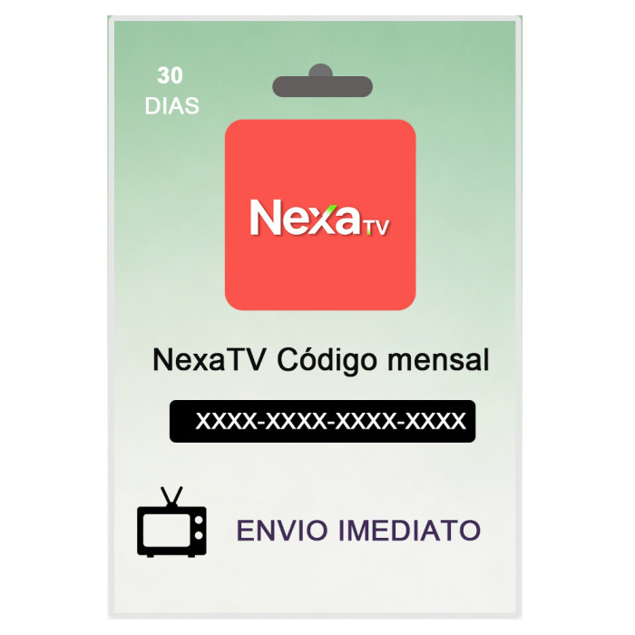 Recarga Nexa TV mensal 30 dias código