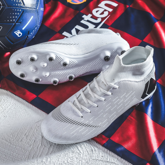 Professional Men's Football Boots White Black Football Boots Cleats Sneakers Euro Size