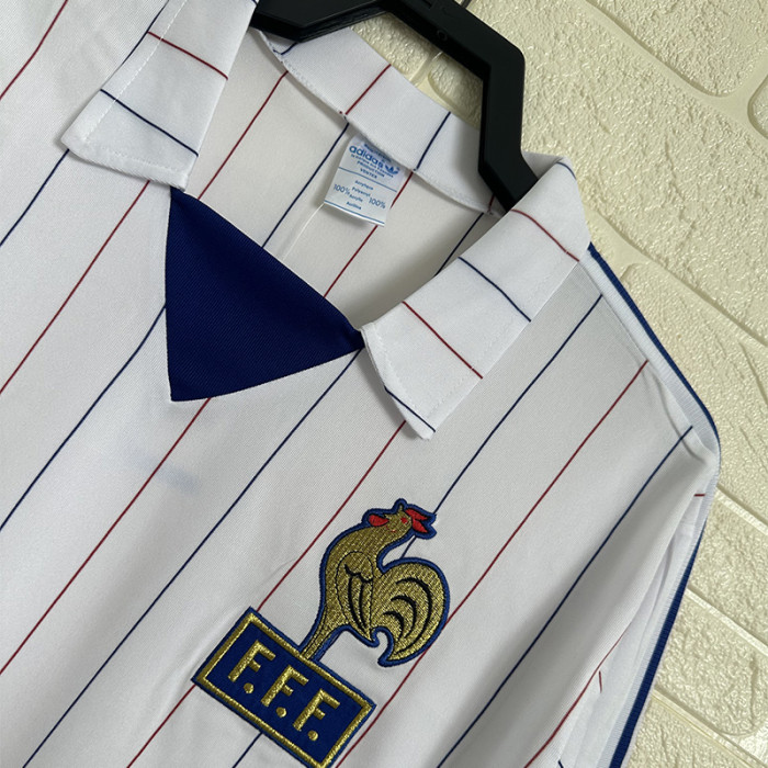 1980-1982 France Away Long Sleeve Retro Soccer Jersey (长袖)