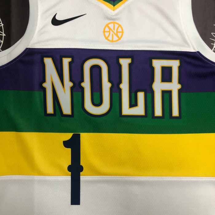 2018 Pelicans WILLIAMSON #1 White Top Quality Hot Pressing NBA Jersey